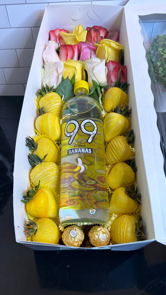 Champagne/Wine Rose Box