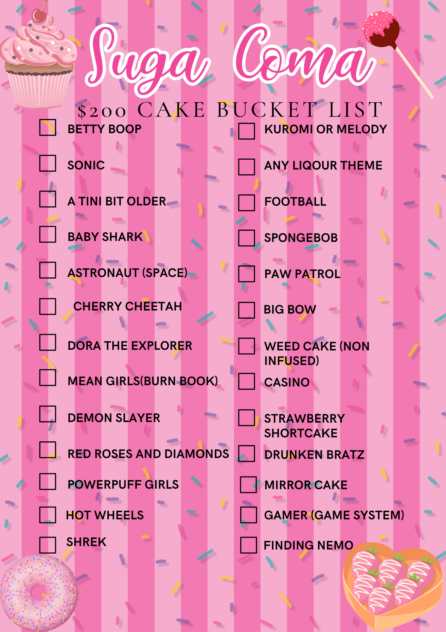 Cake Bucket List