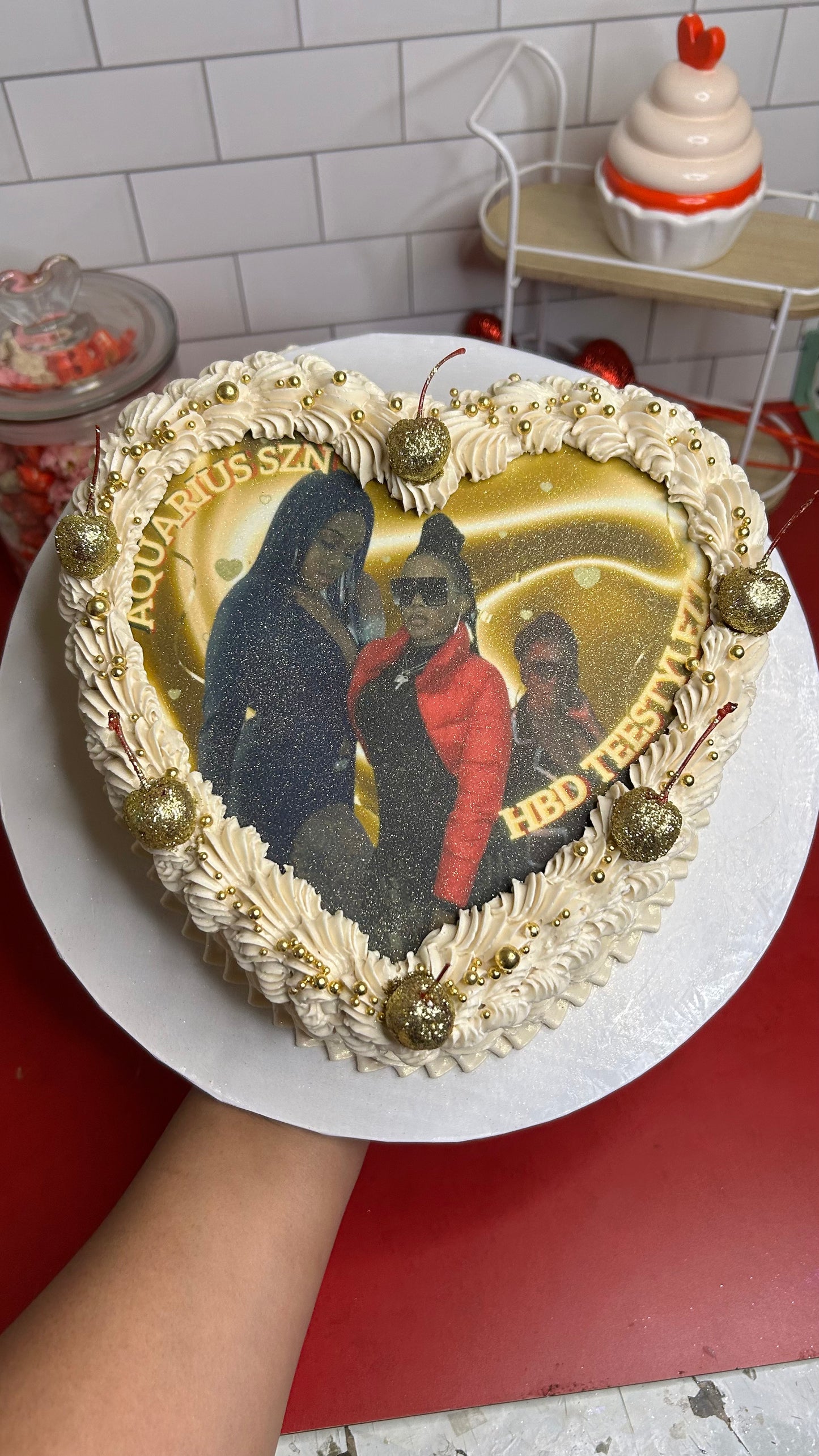 Single Layer Heart Cake