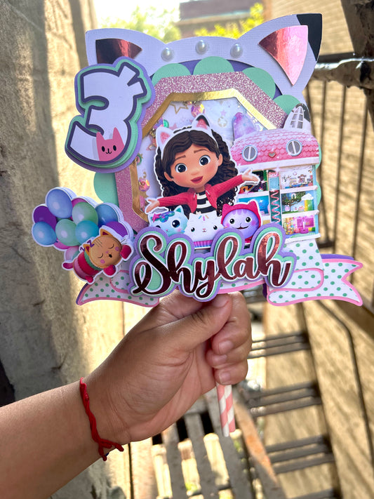 Gabby Doll House Shaker Cake Topper