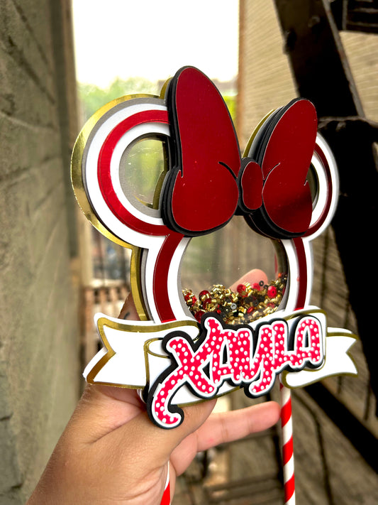 Minnie Mouse Inspired Shaker Cake Topper