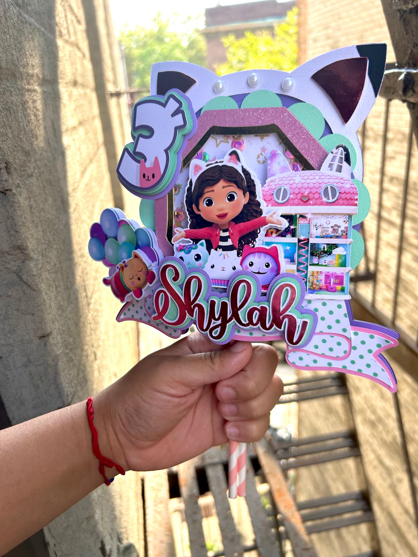 Gabby Doll House Shaker Cake Topper